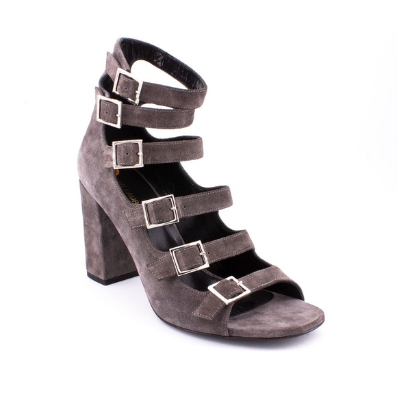 Saint Laurent Shoes - SAINT LAURENT Babies Buckle Strap Suede Sandal